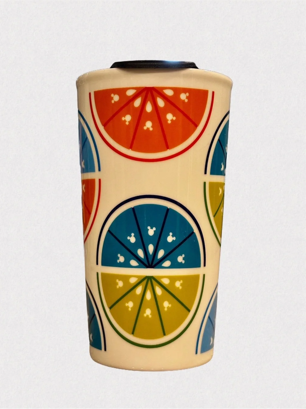 Disney Parks Citrus Hidden Mickey Ceramic Travel Mug w/ Lid